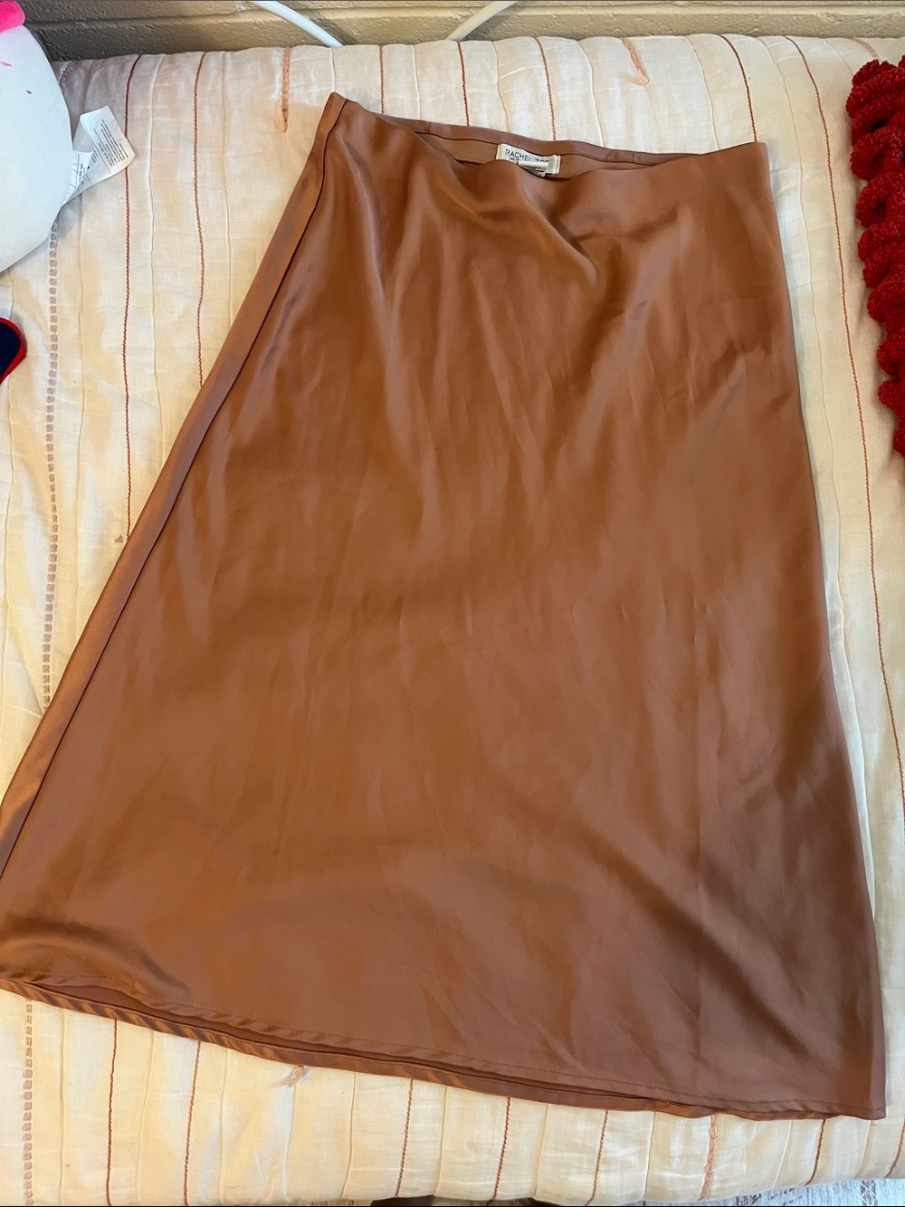SILKY BROWN A LINE SKIRT